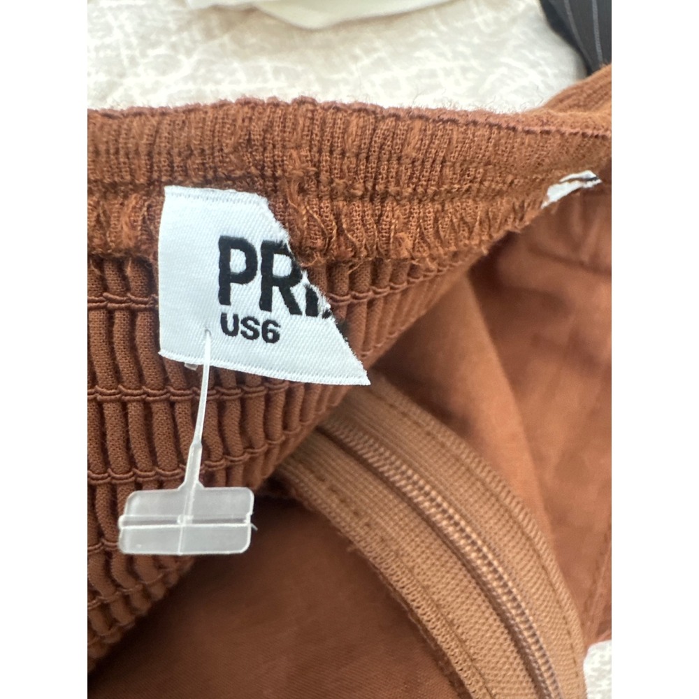 Princess Polly Brown Ribbed Halter Sweetheart Neck Ring Top US 6 - Picture 7 of 7